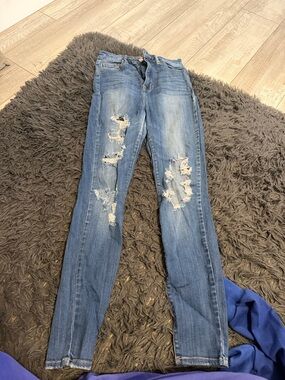 Cello Distressed Skinny Jeans - Blue